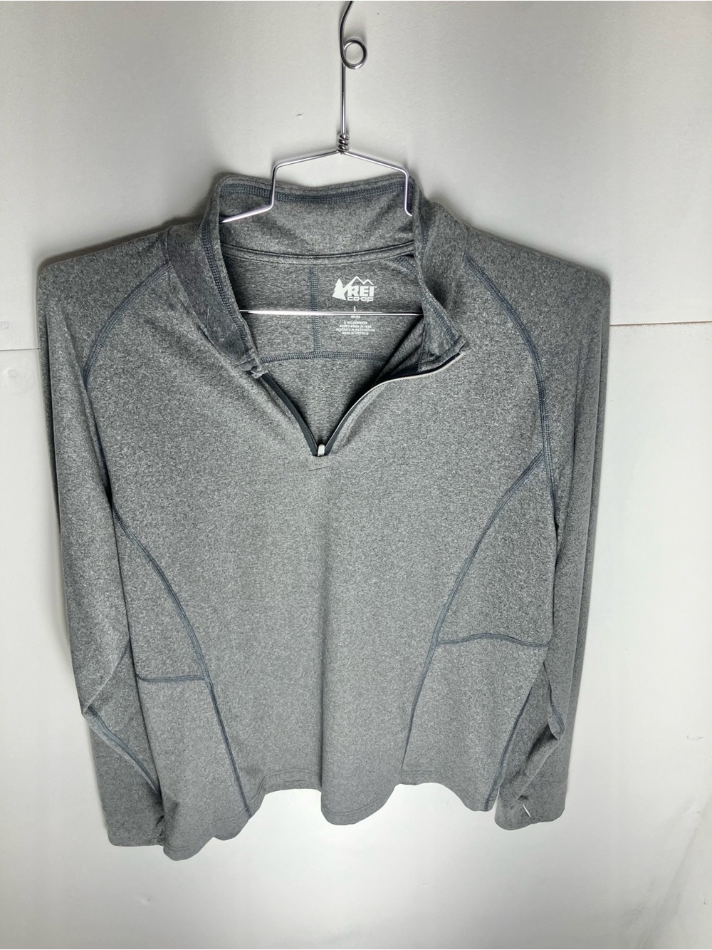 REI Grey Heather Quarter-Zip Pullover